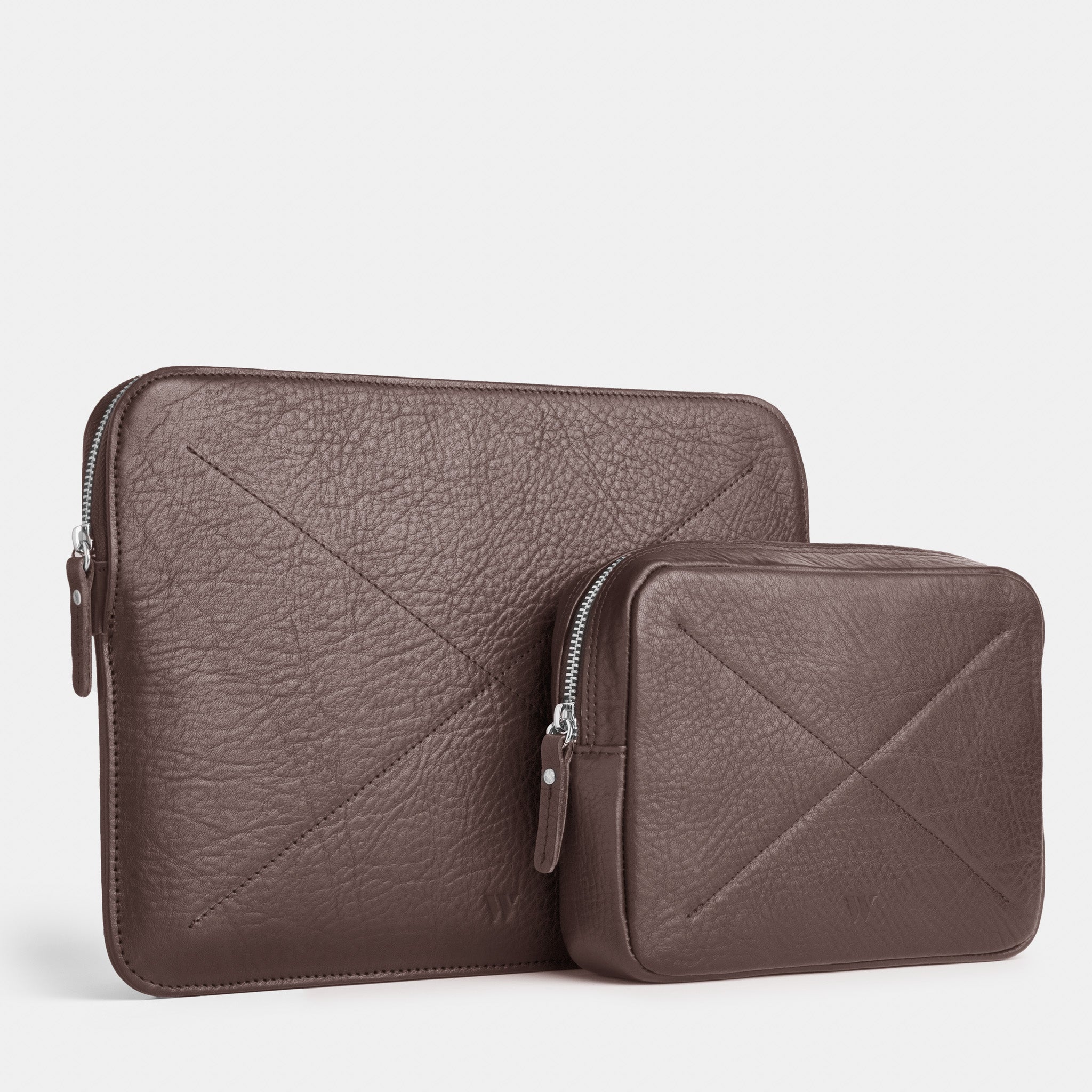 Walden® MacBook/PC Laptop Case + Genuine Leather Tech Bag Bundle · Moca