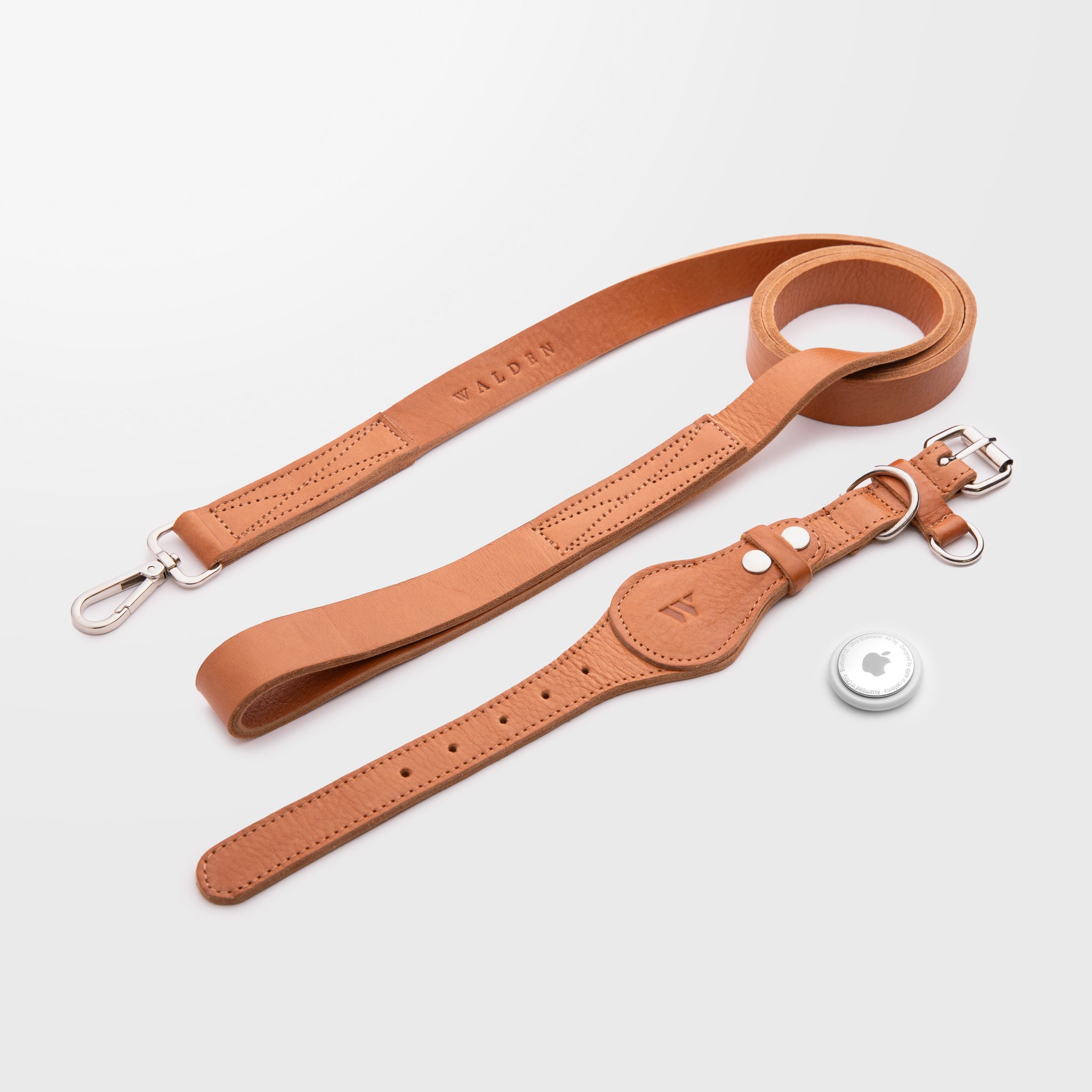 Walden® Genuine Leather Pet Collar and Leash · Terra