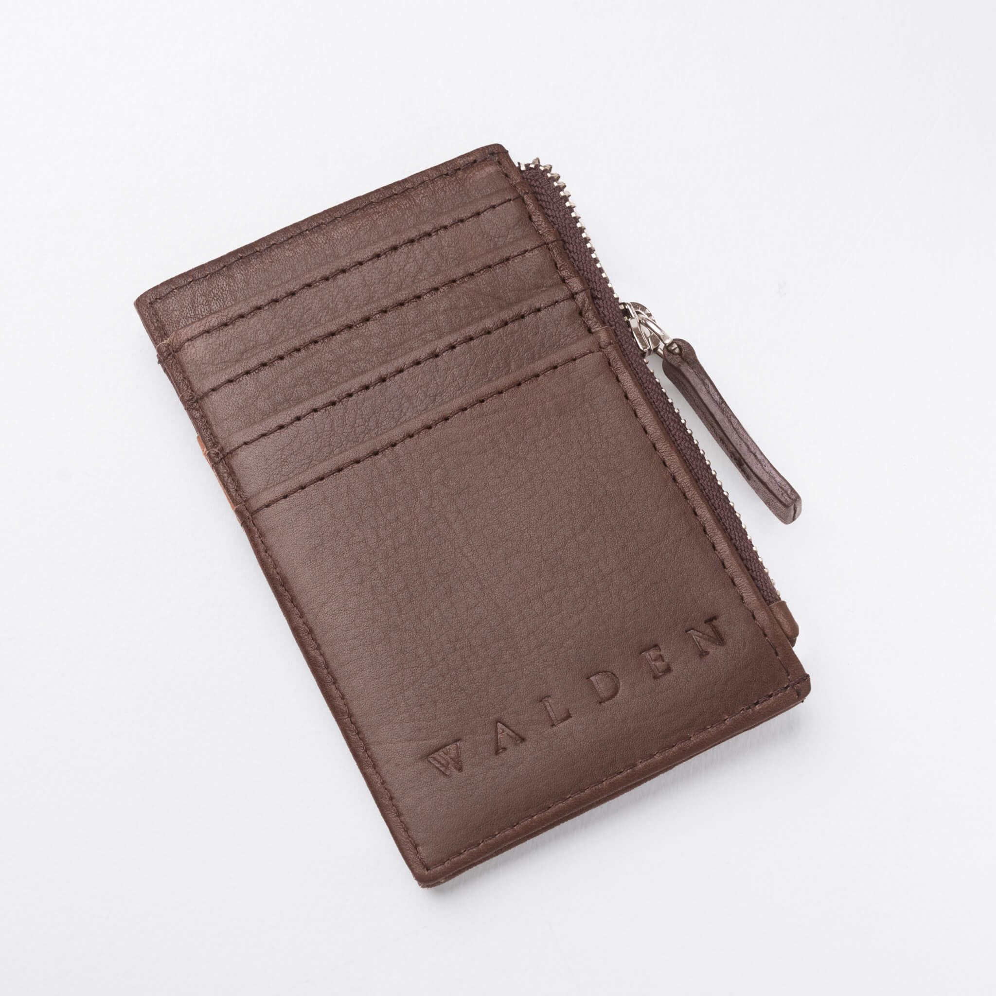 Walden® Genuine Leather Zipper Card Holder · Moca #color_moca