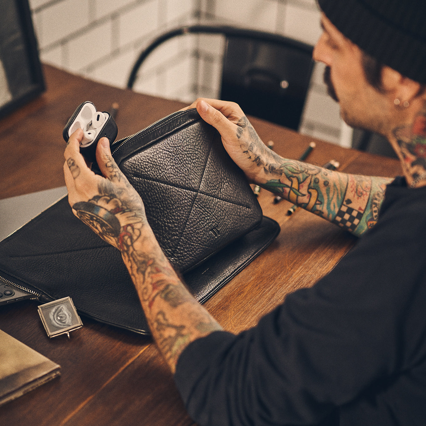 Walden® iPad Sleeve + Genuine Leather Tech Bag Bundle · Bosco