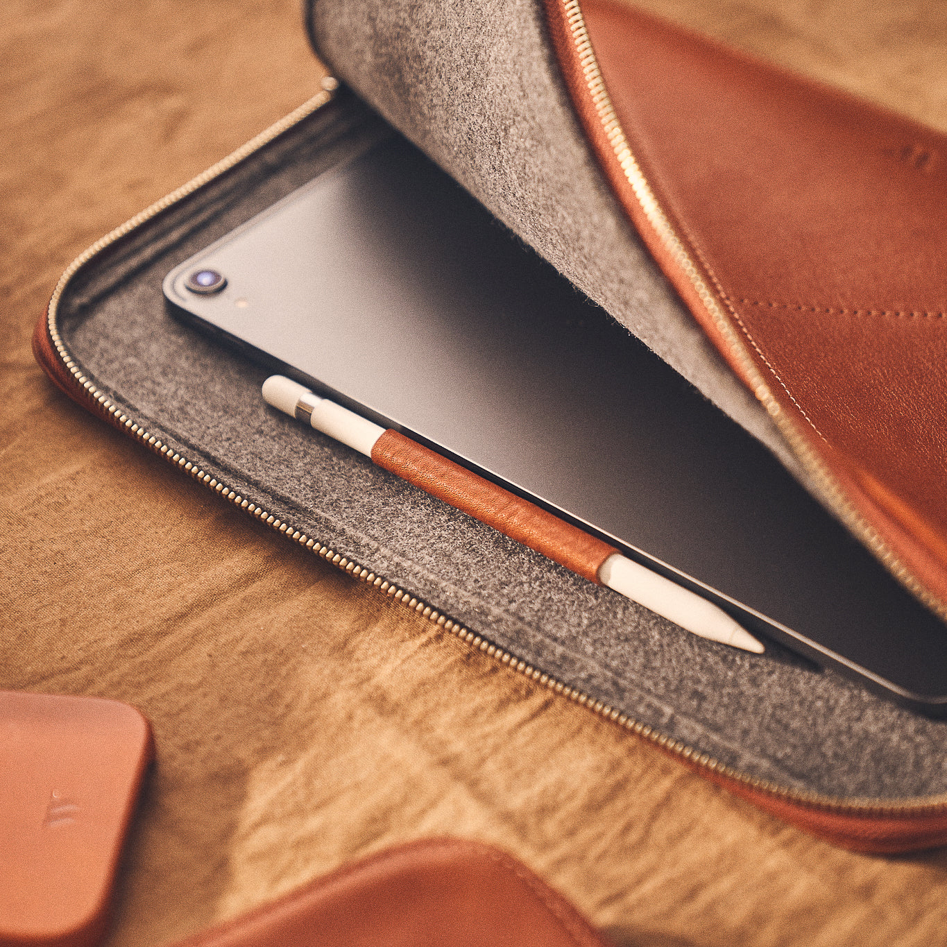 Walden® iPad Sleeve + Genuine Leather Tech Bag Bundle · Terra