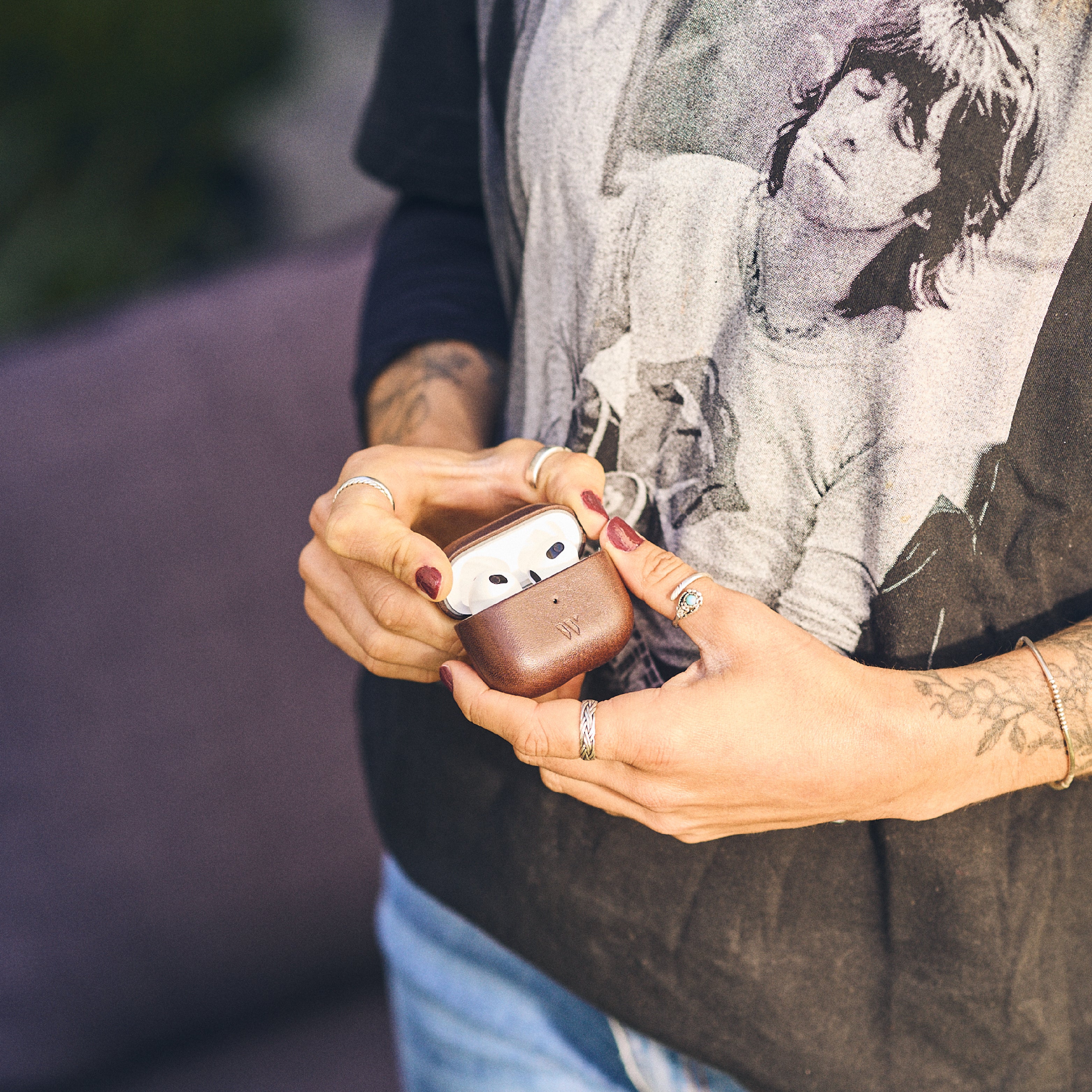 Walden® Genuine Leather iPhone Case + AirPods Case · Moca