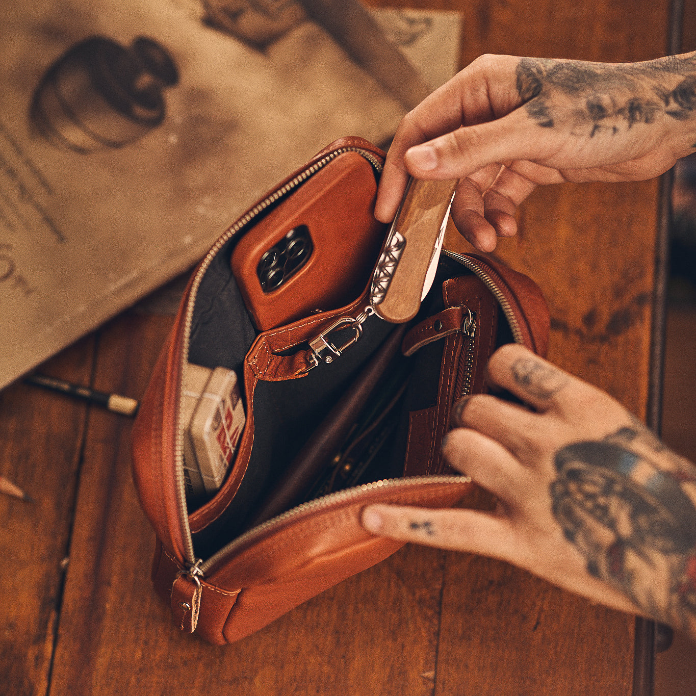 Walden® MacBook/PC Laptop Case + Genuine Leather Tech Bag Bundle · Terra