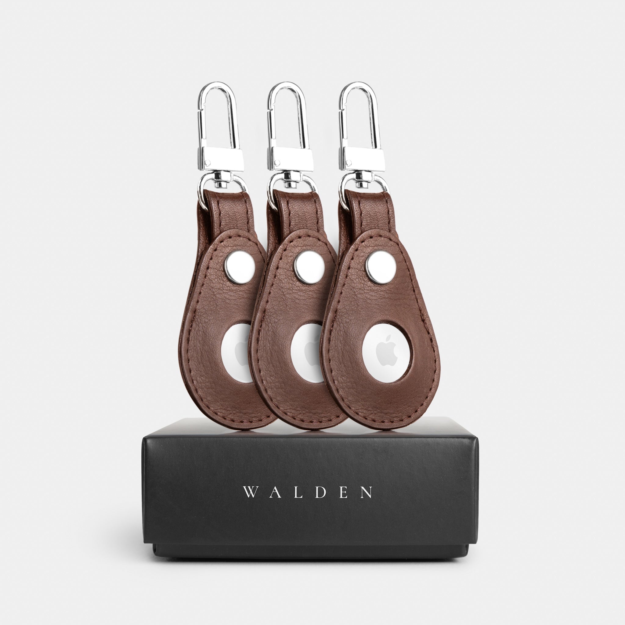 Walden® Genuine Leather Airtag Keychain Bundle Kit x3 · Moca #color_moca