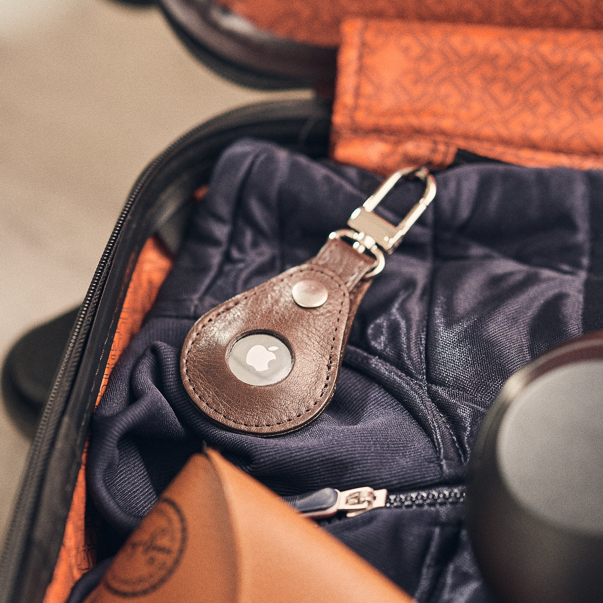 Walden® Genuine Leather Airtag Keychain Bundle Kit x3 · Moca #color_moca