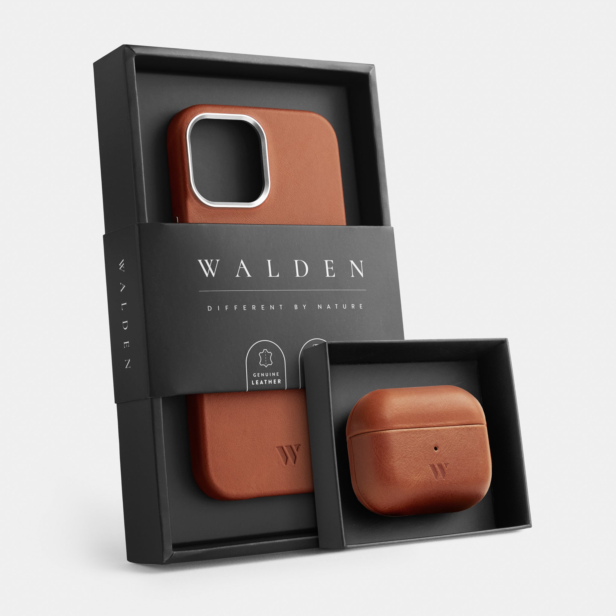 Walden® Genuine Leather iPhone Case + AirPods Case · Terra