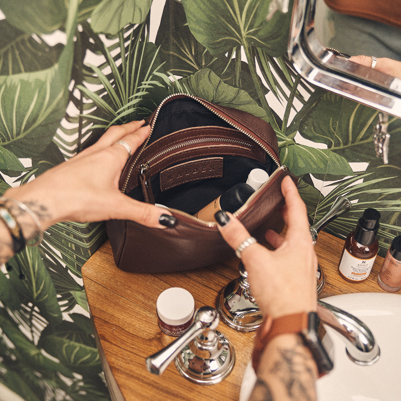 Walden® iPad Sleeve + Genuine Leather Tech Bag Bundle · Moca