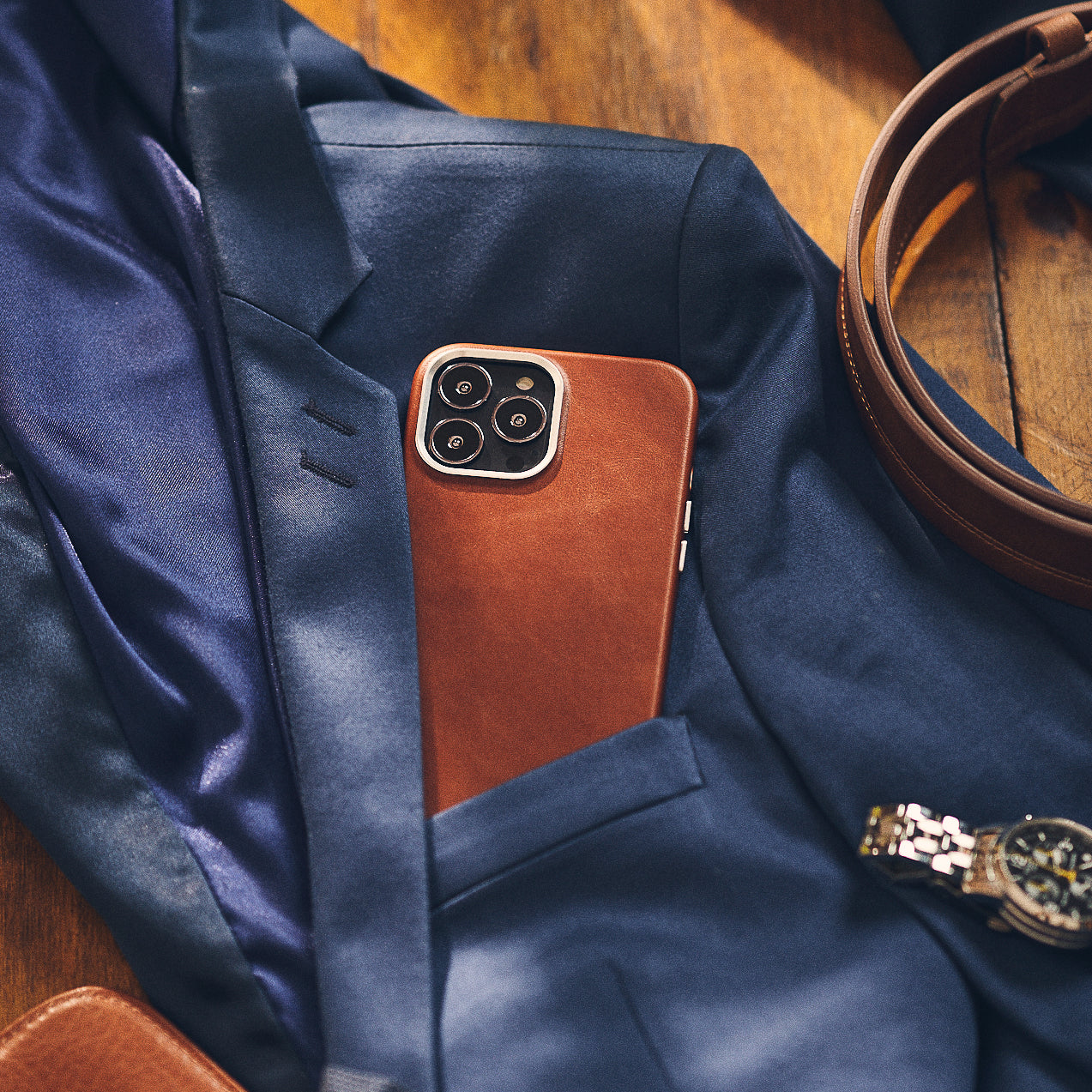 Walden® Genuine Leather iPhone Case + AirPods Case · Terra