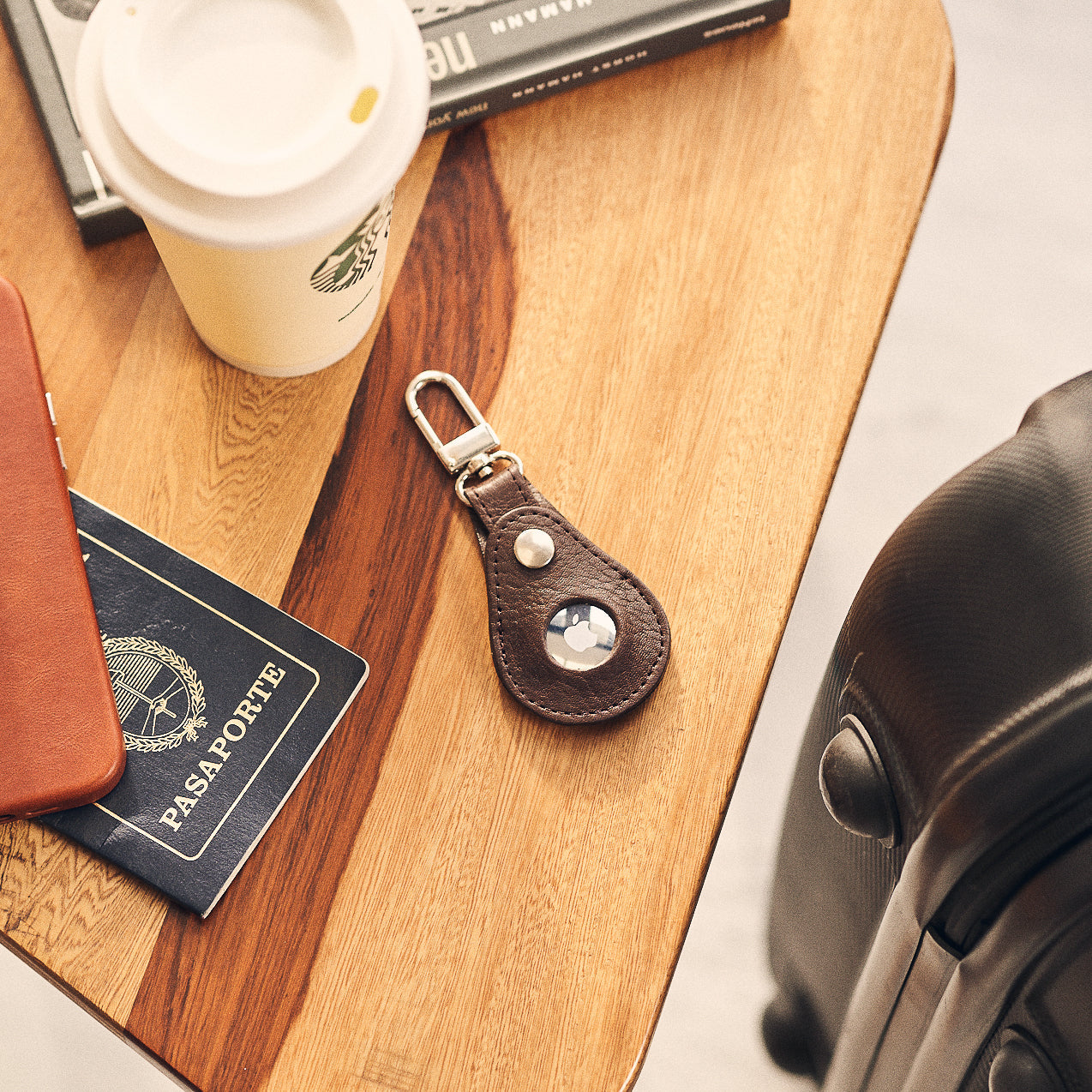 Walden® Genuine Leather Airtag Keychain Bundle Kit x3 · Moca #color_moca