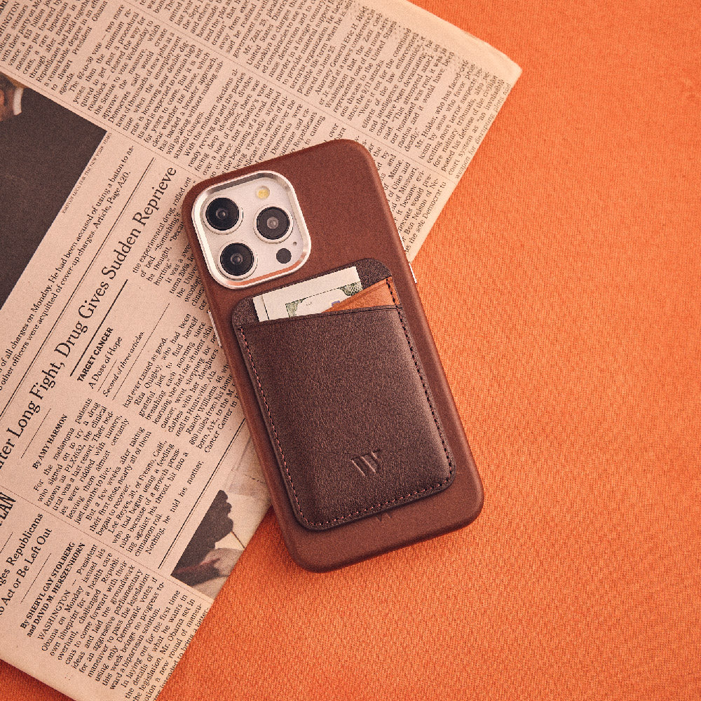Walden® Genuine Leather iPhone Case + MagSafe Wallet · Moca