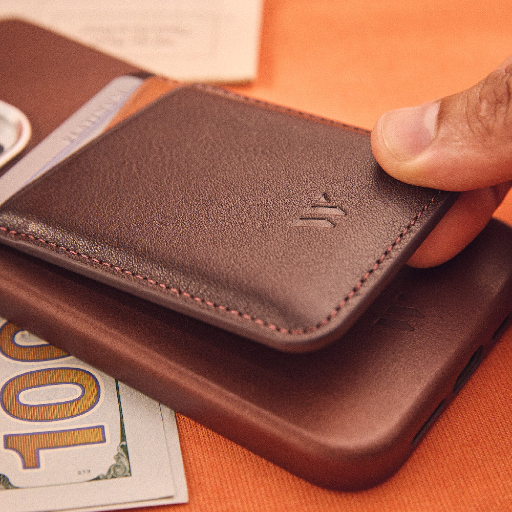 Walden® Genuine Leather iPhone Case + MagSafe Wallet · Moca