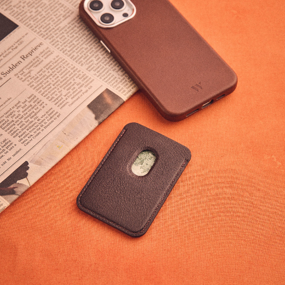 Walden® Genuine Leather iPhone Case + MagSafe Wallet · Moca