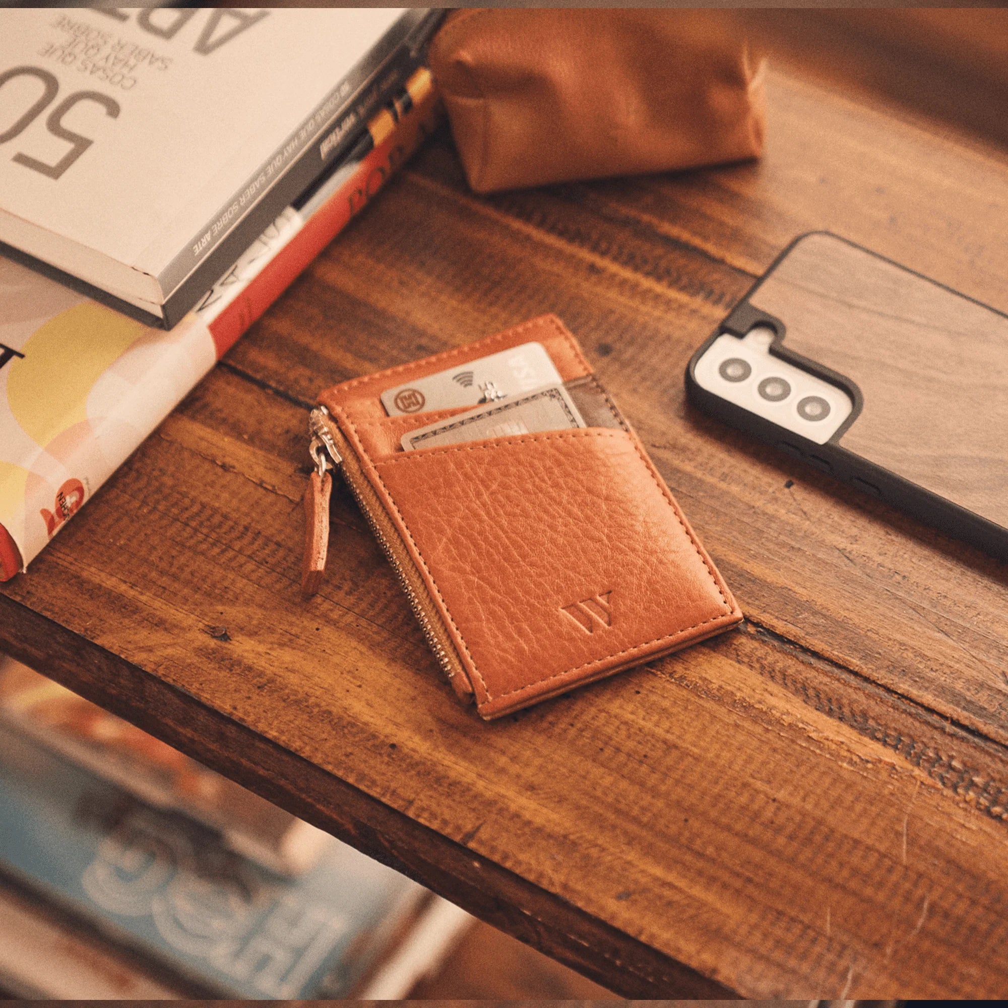 Walden® Genuine Leather Zipper Card Holder · Terra #color_terra