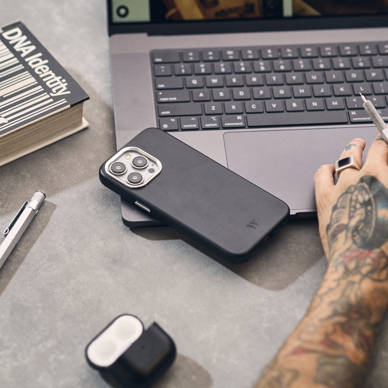 Walden® Genuine Leather iPhone Case + Apple Watch Strap · Bosco #color_bosco (silver)