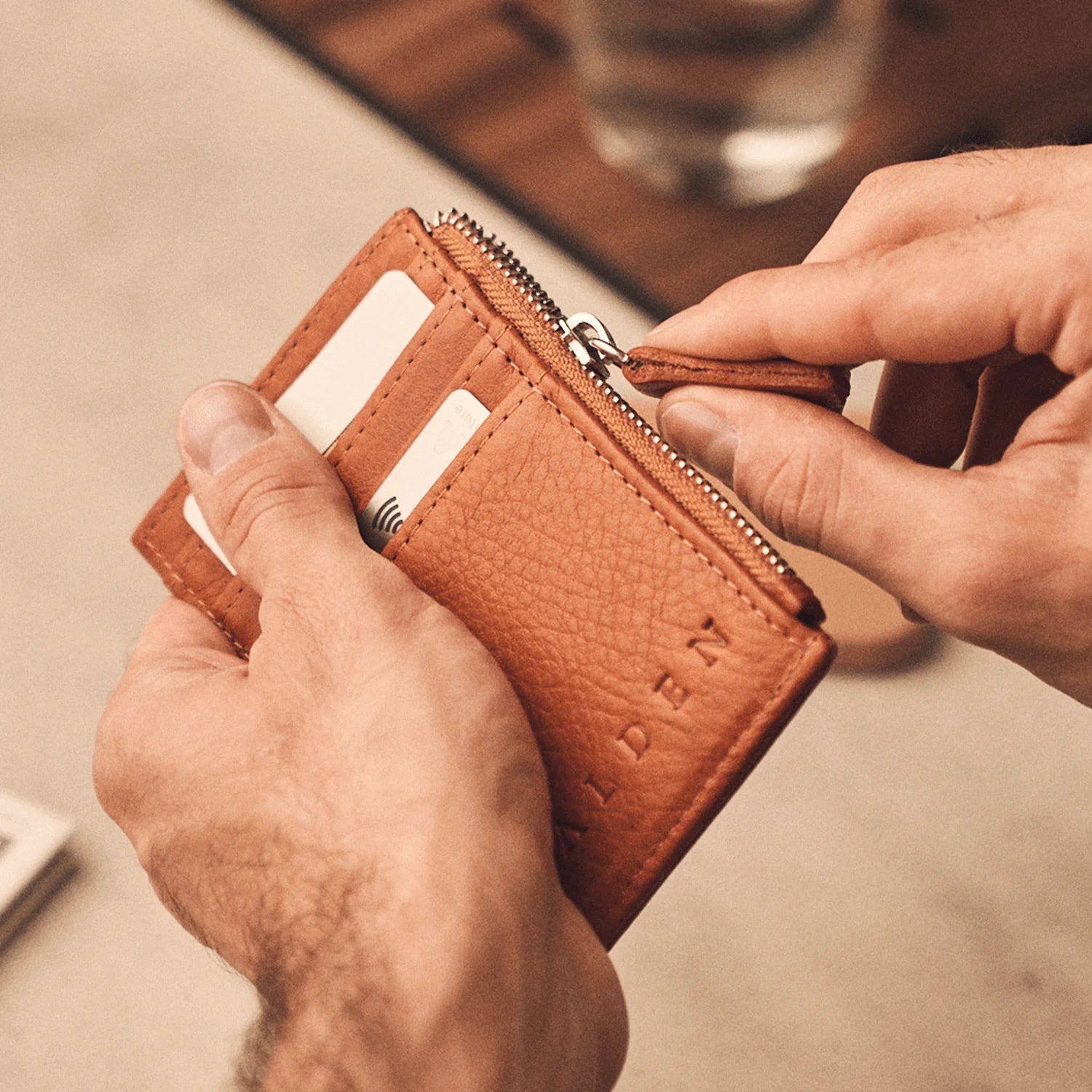 Walden® Genuine Leather Zipper Card Holder · Terra #color_terra