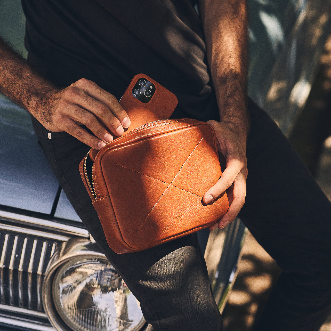 Walden® Genuine Leather Tech Bag · Terra #color_terra