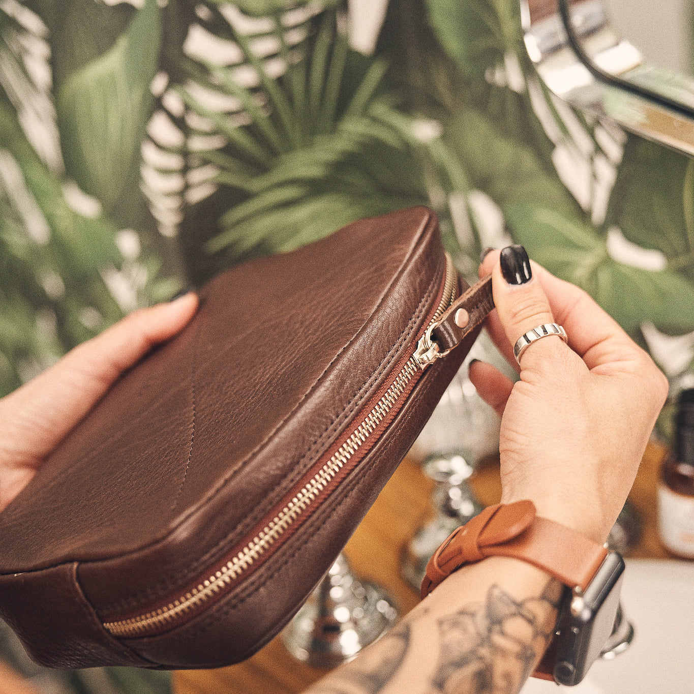 Walden® Genuine Leather Tech Bag · Moca #color_moca