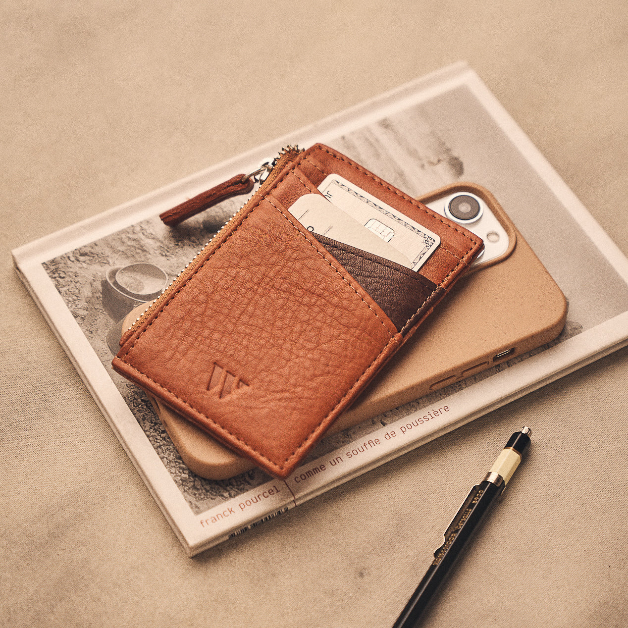 Walden® Genuine Leather Zipper Card Holder · Terra #color_terra