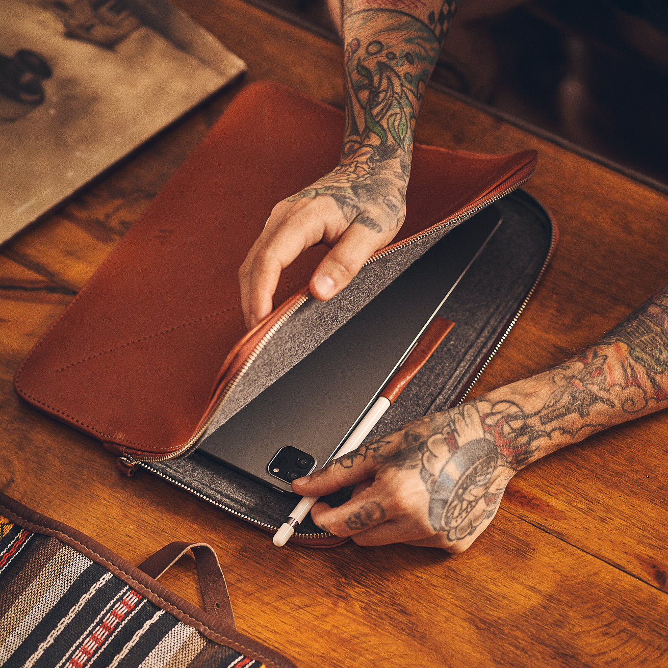 Walden® Vegetable-Tanned Genuine Leather iPad Case · Terra #color_terra