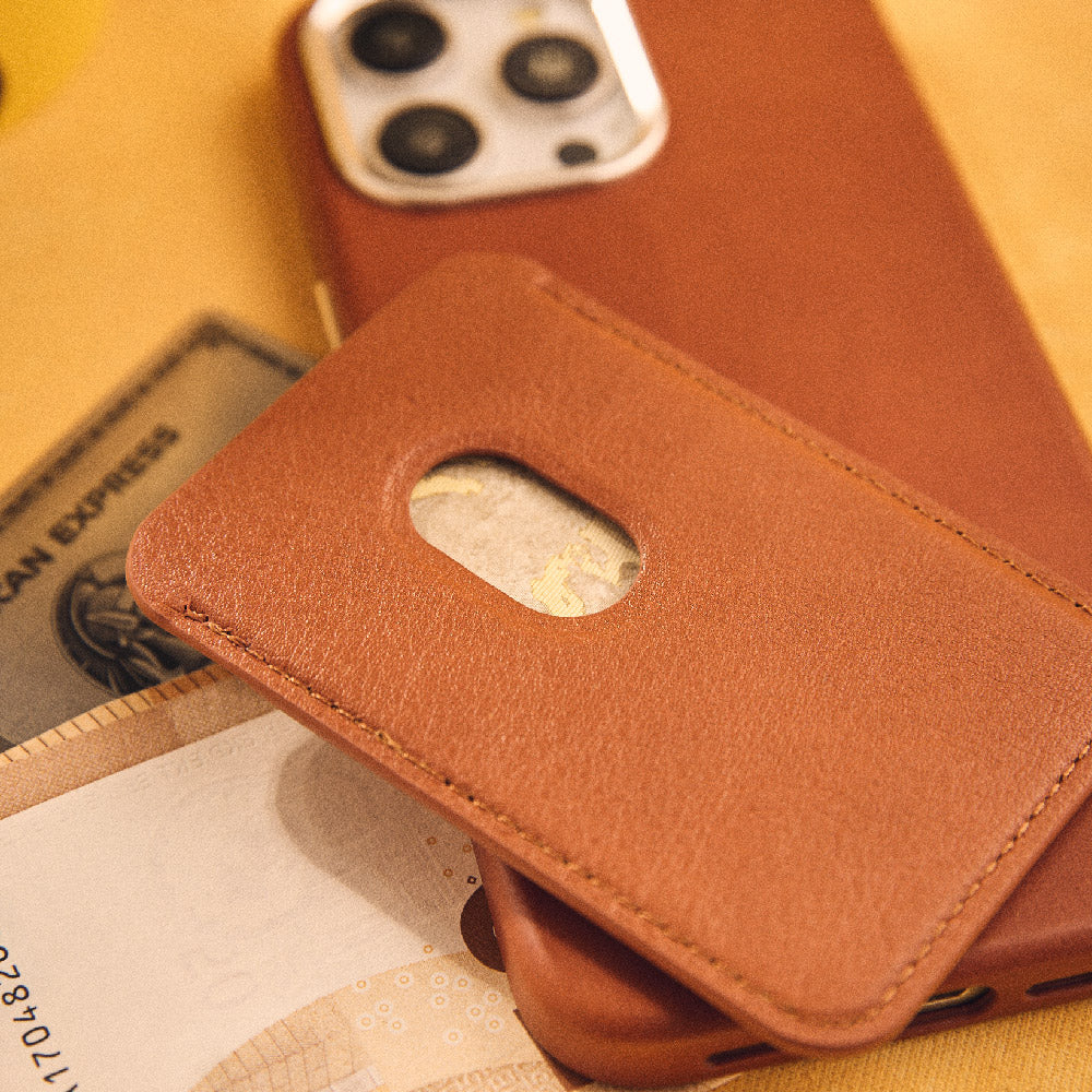 Walden® Genuine Leather iPhone Case + MagSafe Wallet · Terra