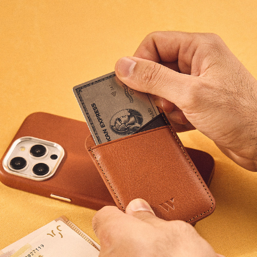 Walden® Genuine Leather iPhone Case + MagSafe Wallet · Terra