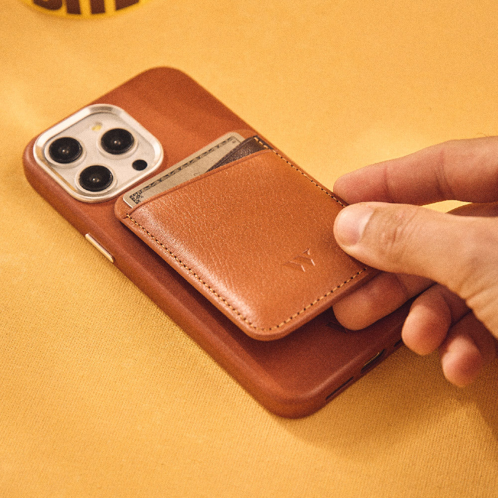 Walden® Genuine Leather iPhone Case + MagSafe Wallet · Terra