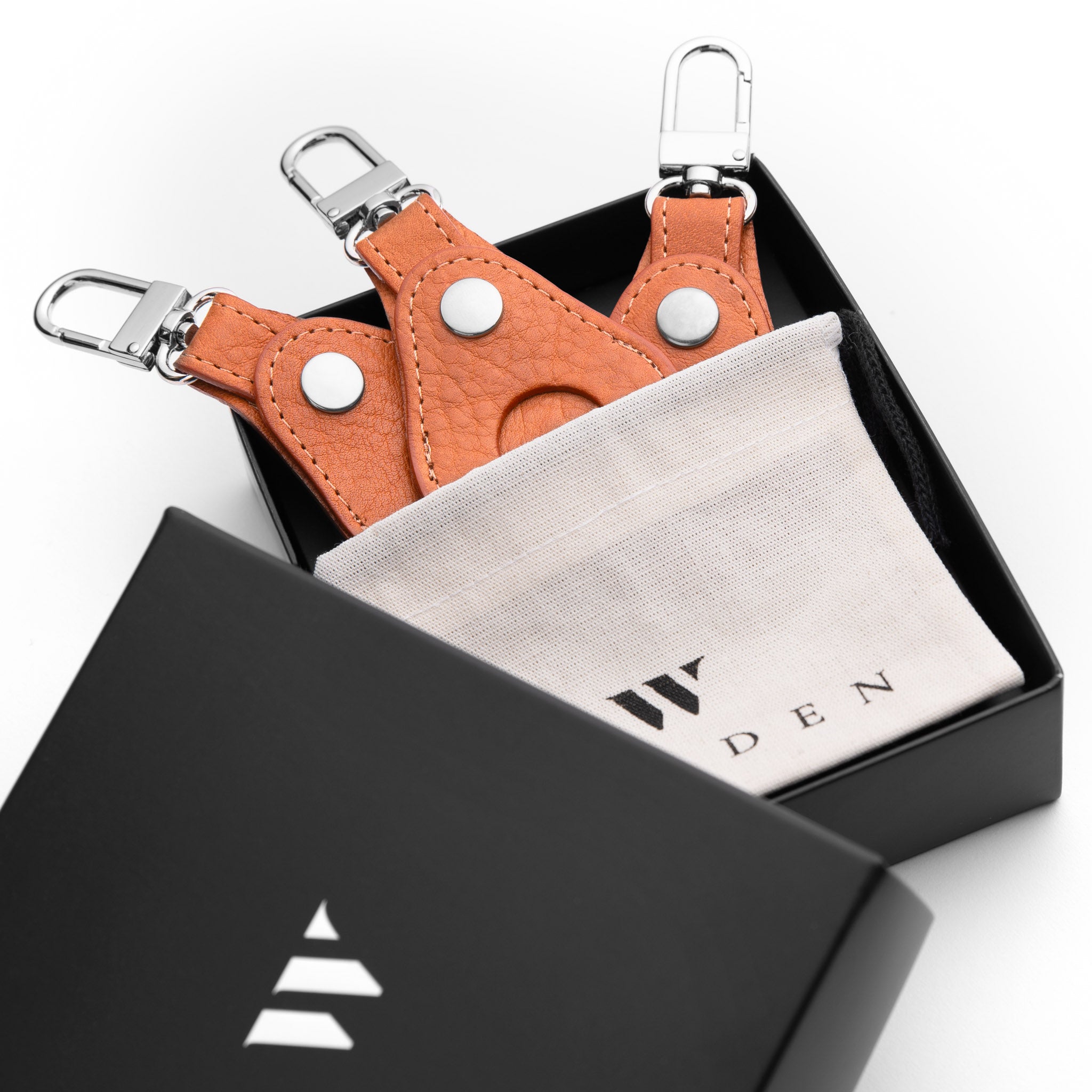 Walden® Genuine Leather Airtag Keychain Bundle Kit x3 · Terra #color_terra
