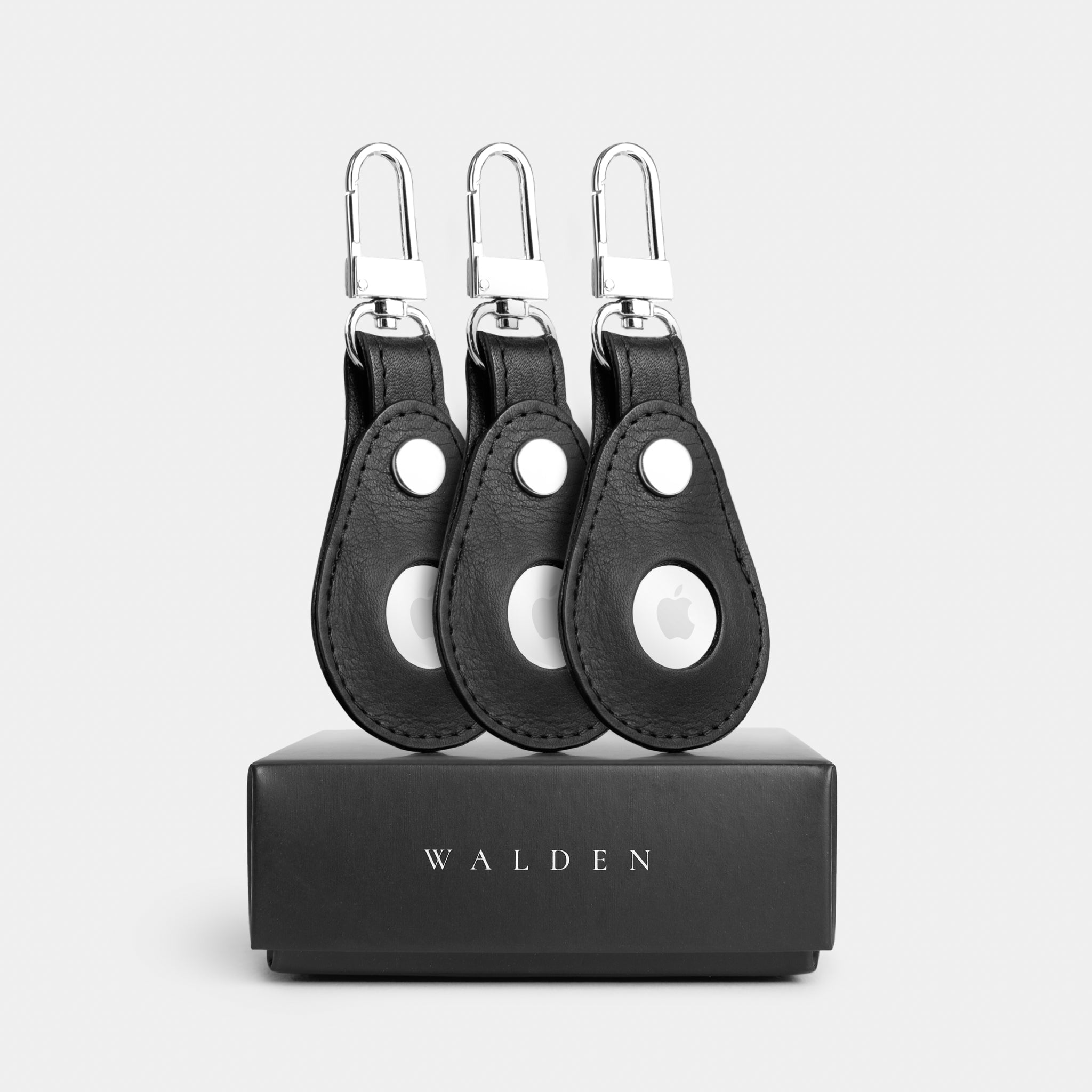Walden® Genuine Leather Airtag Keychain Bundle Kit x3 · Bosco #color_bosco