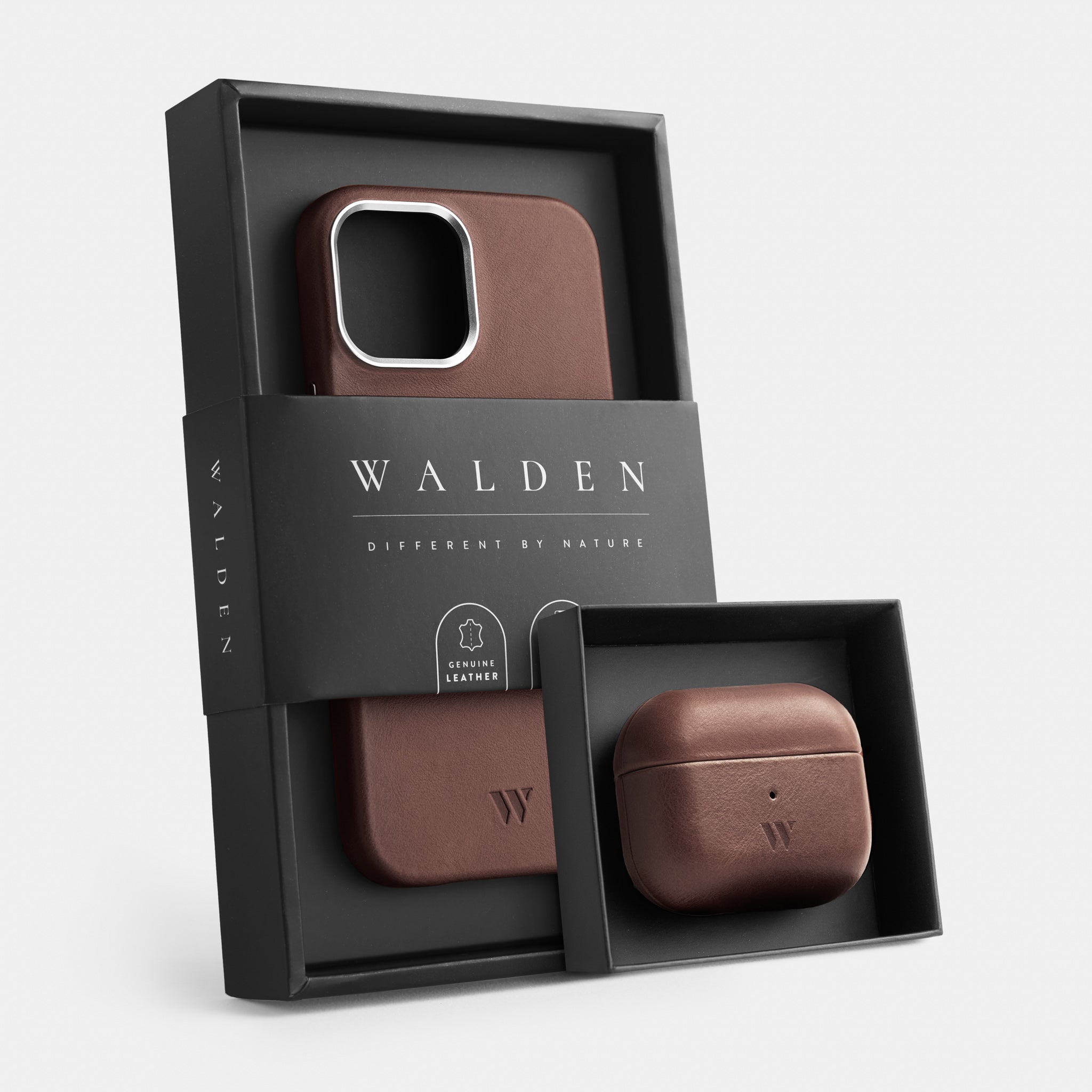 Walden® Genuine Leather iPhone Case + AirPods Case · Moca #color_moca