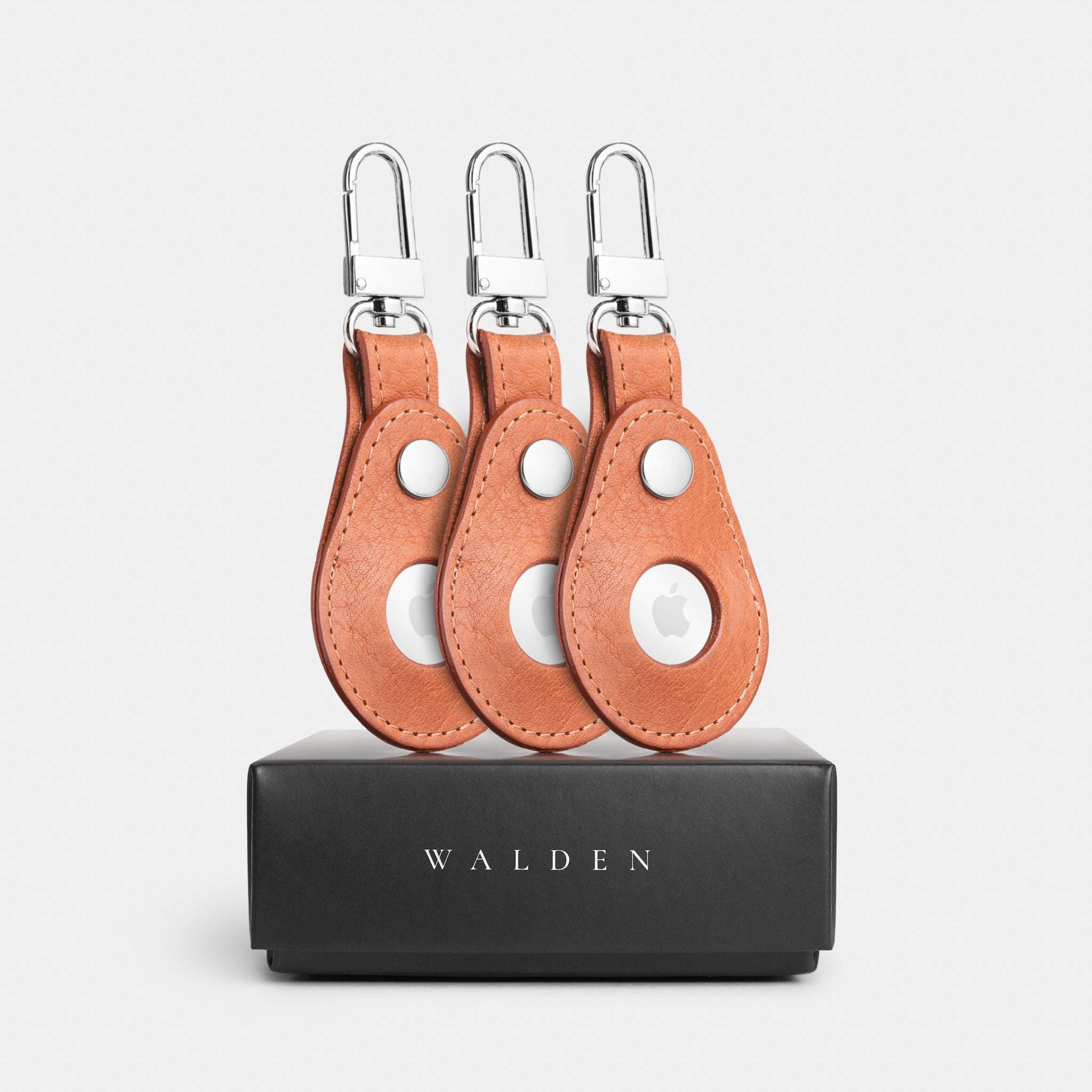 Walden® Genuine Leather Airtag Keychain Bundle Kit x3 · Terra #color_terra