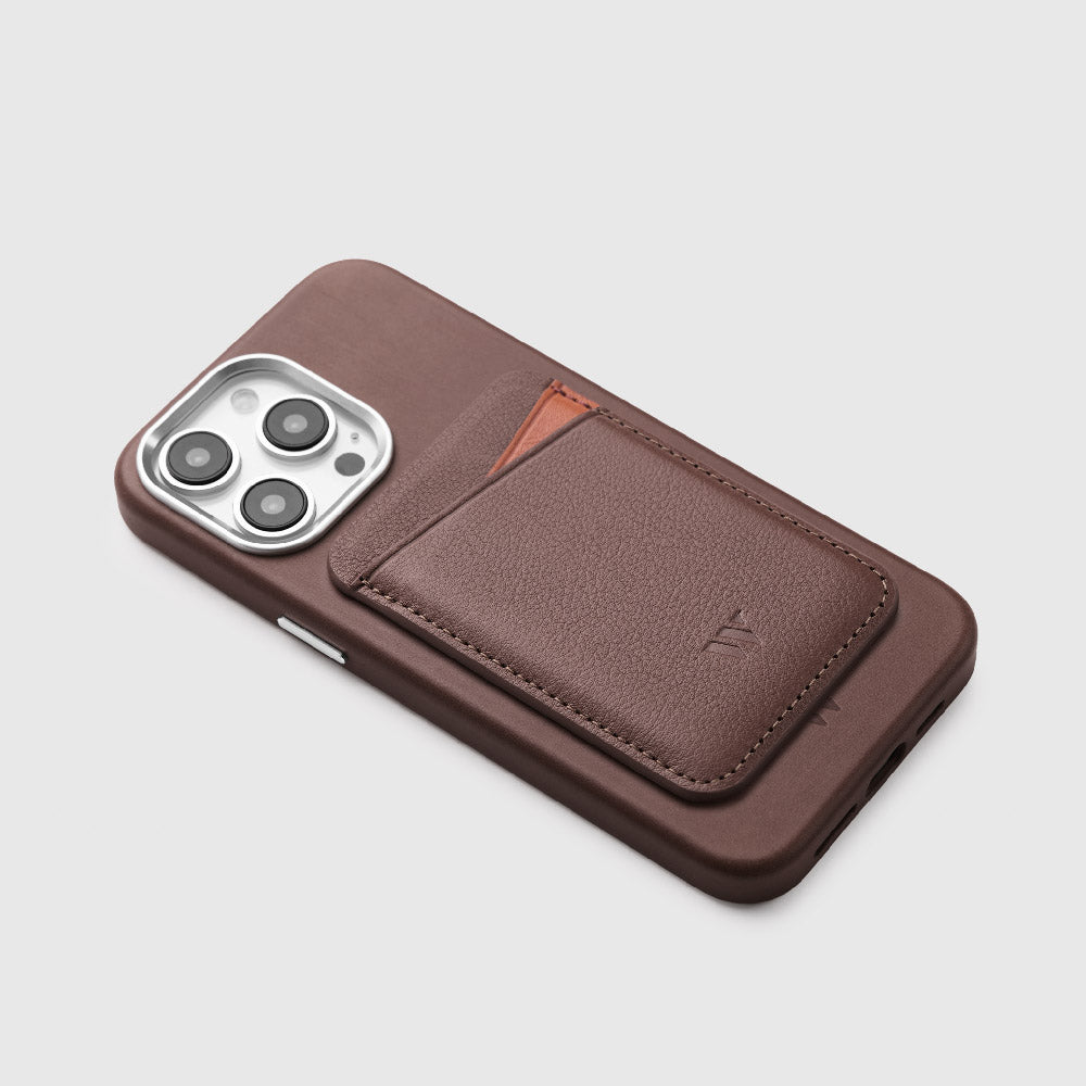 Walden® Genuine Leather iPhone Case + MagSafe Wallet · Moca