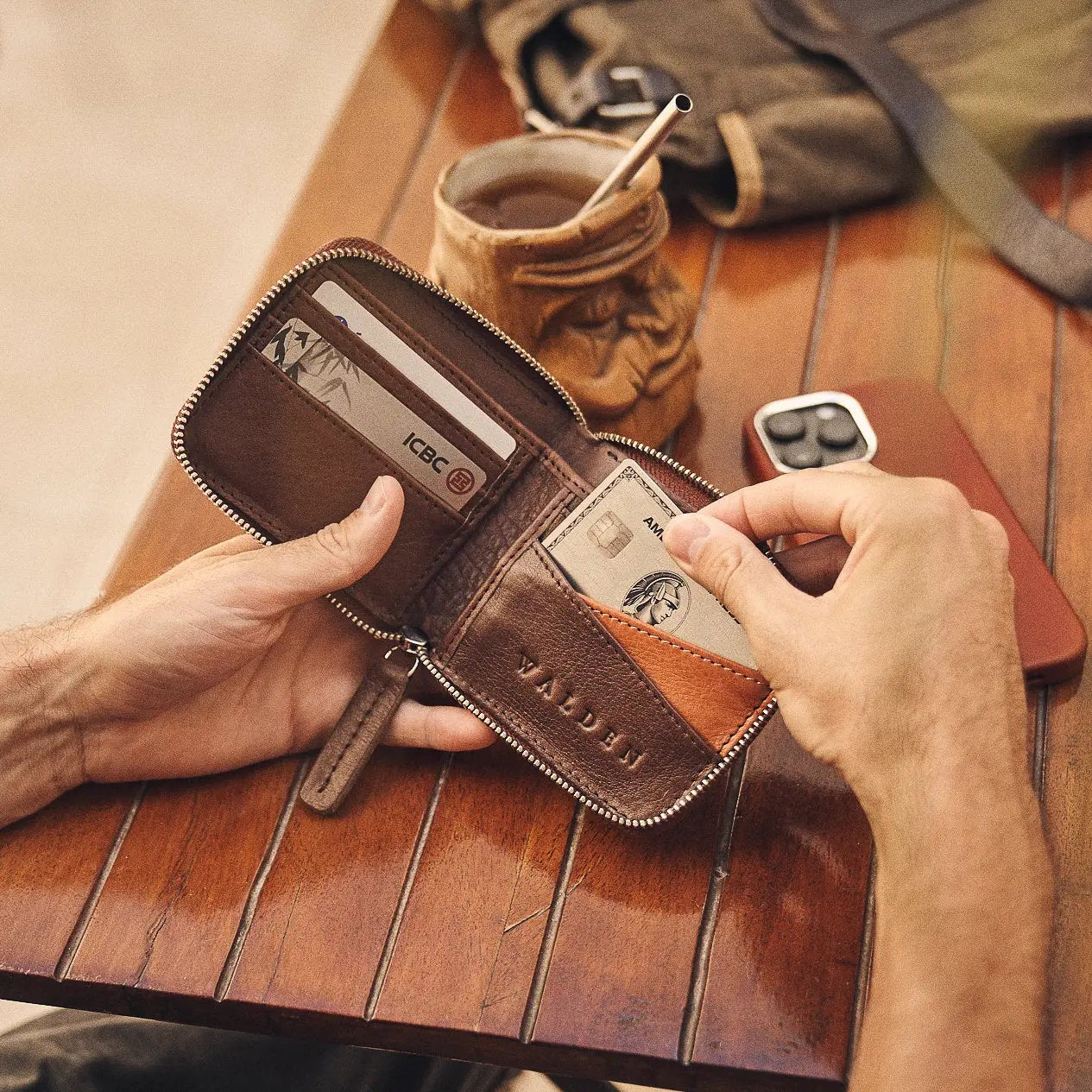 Walden® Genuine Leather Pocket Wallet · Moca  #color_moca