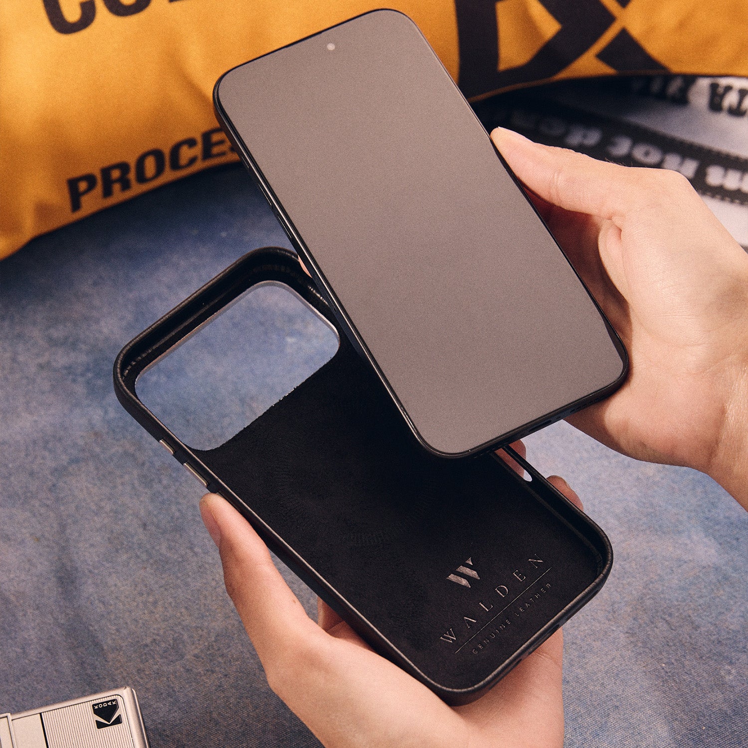 Walden® Genuine Leather iPhone Case · Bosco #color_bosco (silver)