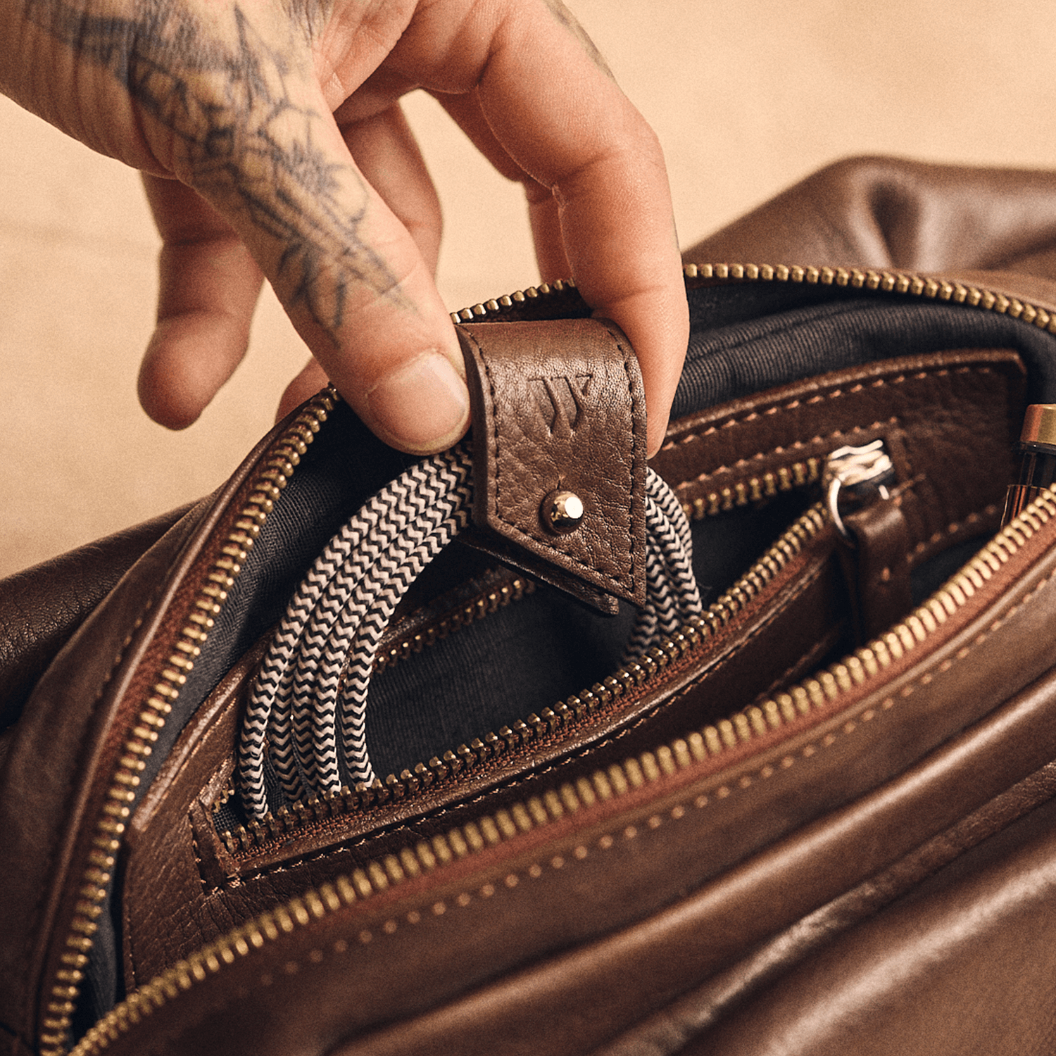 Walden® Genuine Leather Cable Holders · Moca #color_moca