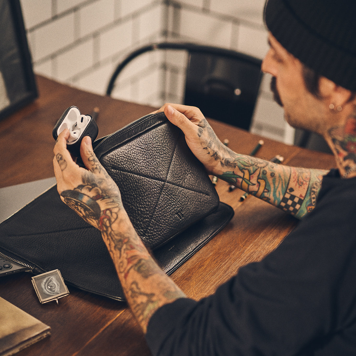 Walden® Genuine Leather Tech Bag · Bosco  #color_bosco