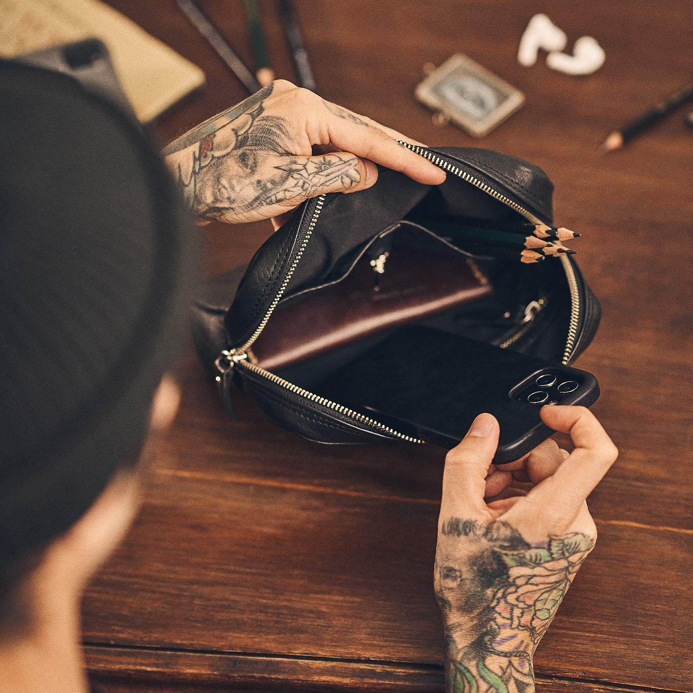 Walden® Genuine Leather Tech Bag · Bosco  #color_bosco
